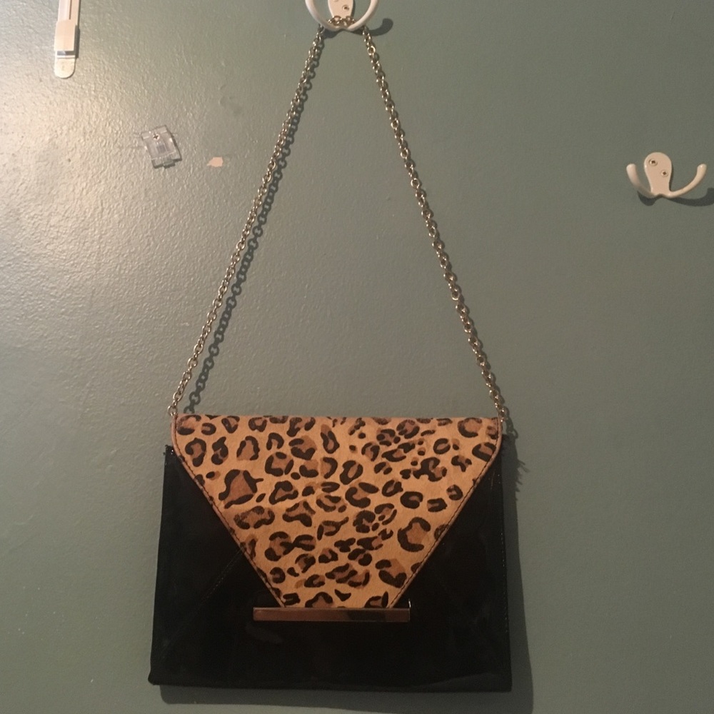 Aldo black & leopard pattern bag